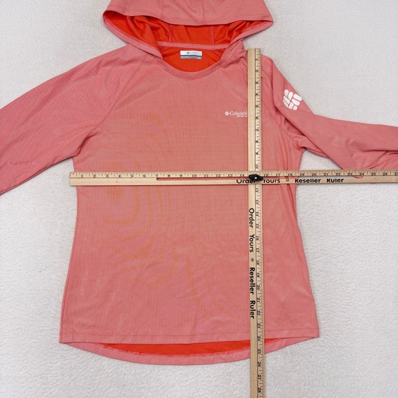 Columbia Hoodie Sweatshirt Womens Size Medium Orange Tidal Deflector Pullover - Picture 7 of 9